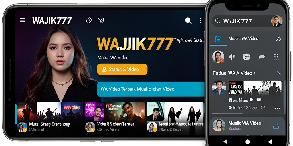 Antarmuka WAJIK777 dengan berbagai pilihan status video.